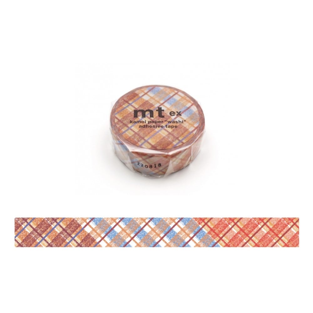 カモ井加工紙　ＭＴＥＸ１Ｐ２０６　１５ｍｍ×７ｍ巻 クレヨンチェック