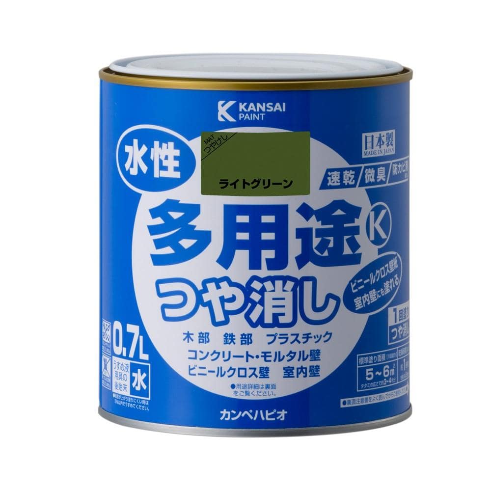 カンペハピオ　水性多用途Ｋつや消し　０．７Ｌ　ライトグリーン ０．７Ｌ　ライトグリーン