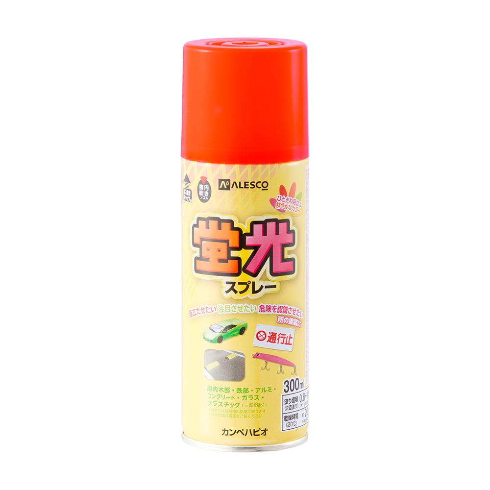 カンペハピオ 蛍光スプレー ３００ｍｌ 蛍光レッド