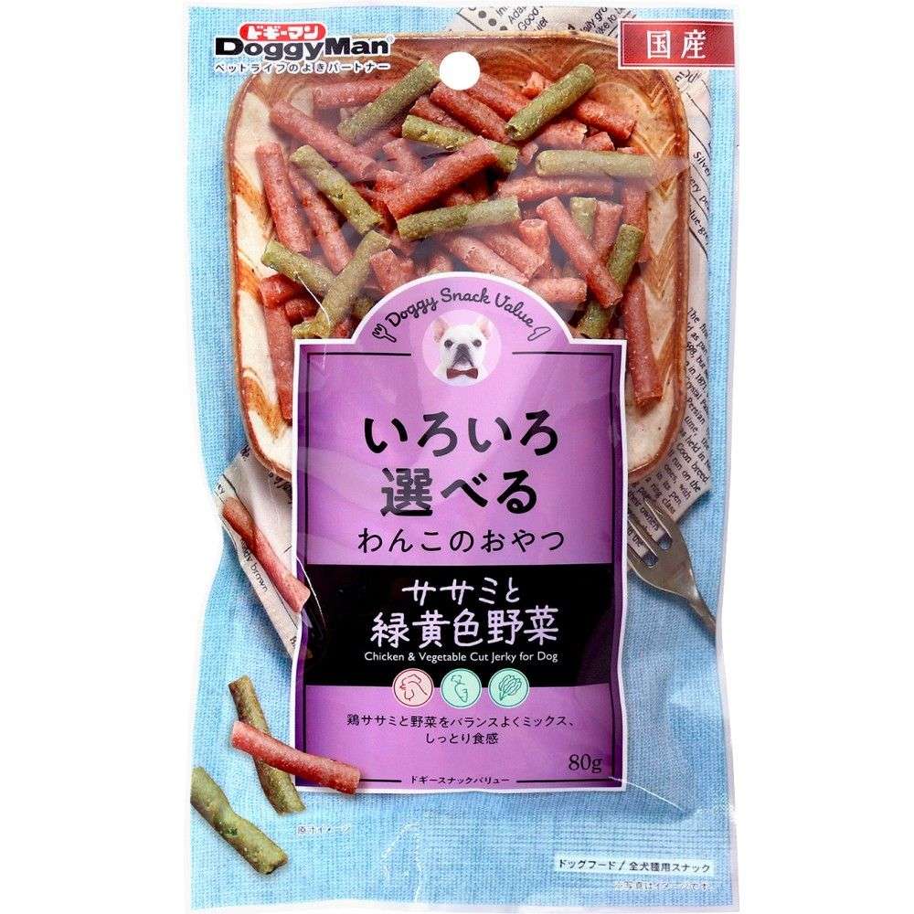 ドギーマン　ドギースナックバリュー　ササミと緑黄色野菜　８０ｇ