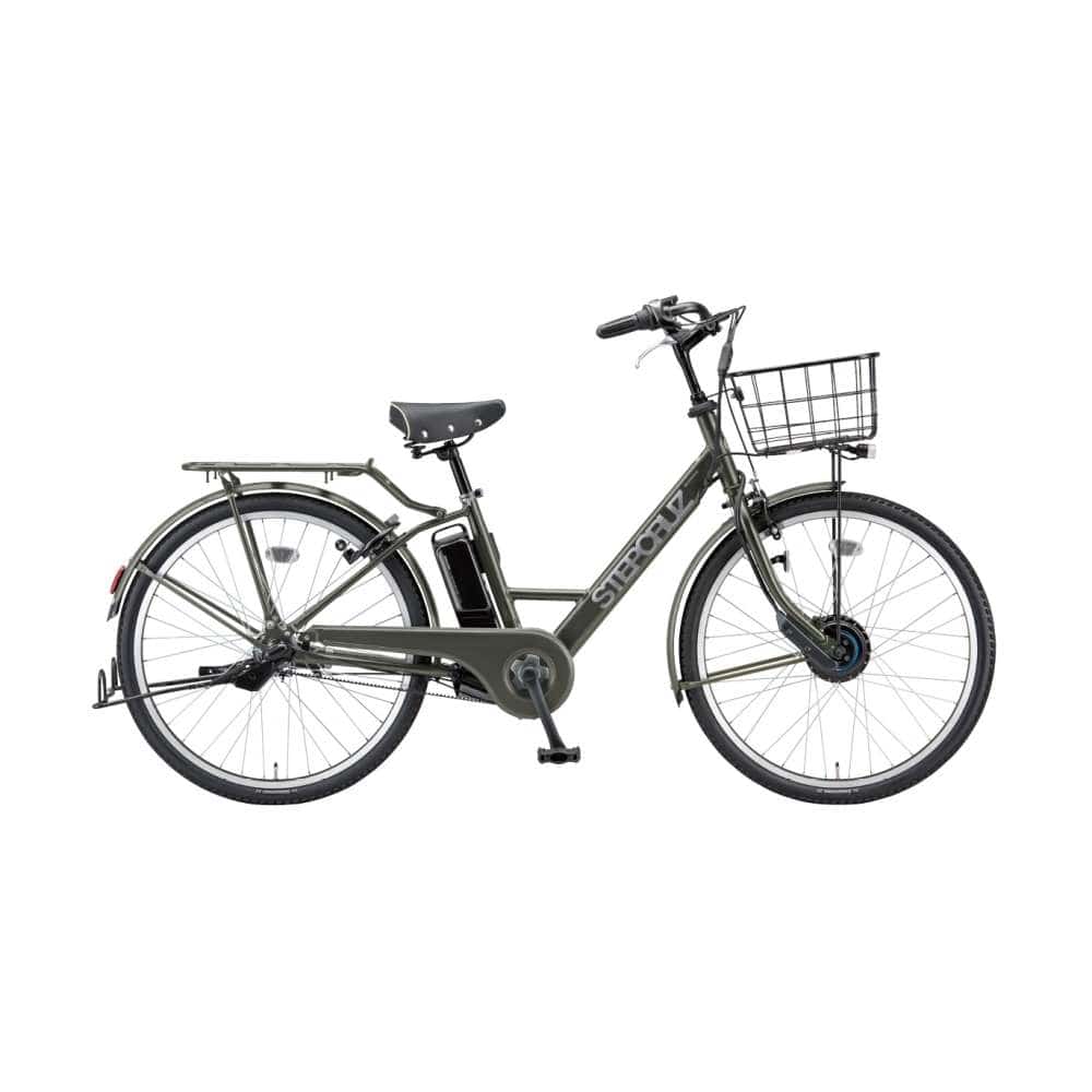 ２６インチ　ステップクルーズ e 　電動アシスト自転車　内装3段　バッテリーランプ　マットカーキ マットカーキ
