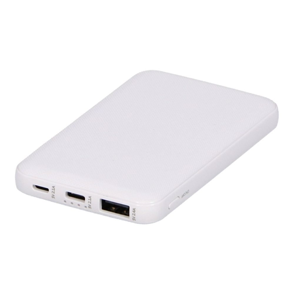 ライト付モバイルバッテリー５０００ｍＡｈ　ＨＤ－ＭＢ５０００ＰＴＷＨＫＮ ホワイト 5000mAh