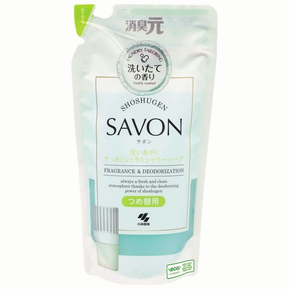 小林製薬 消臭元ＳＡＶＯＮつめ替用　洗いあがりすっきりシトラスシャワーソープ 400mL つめかえ400mL