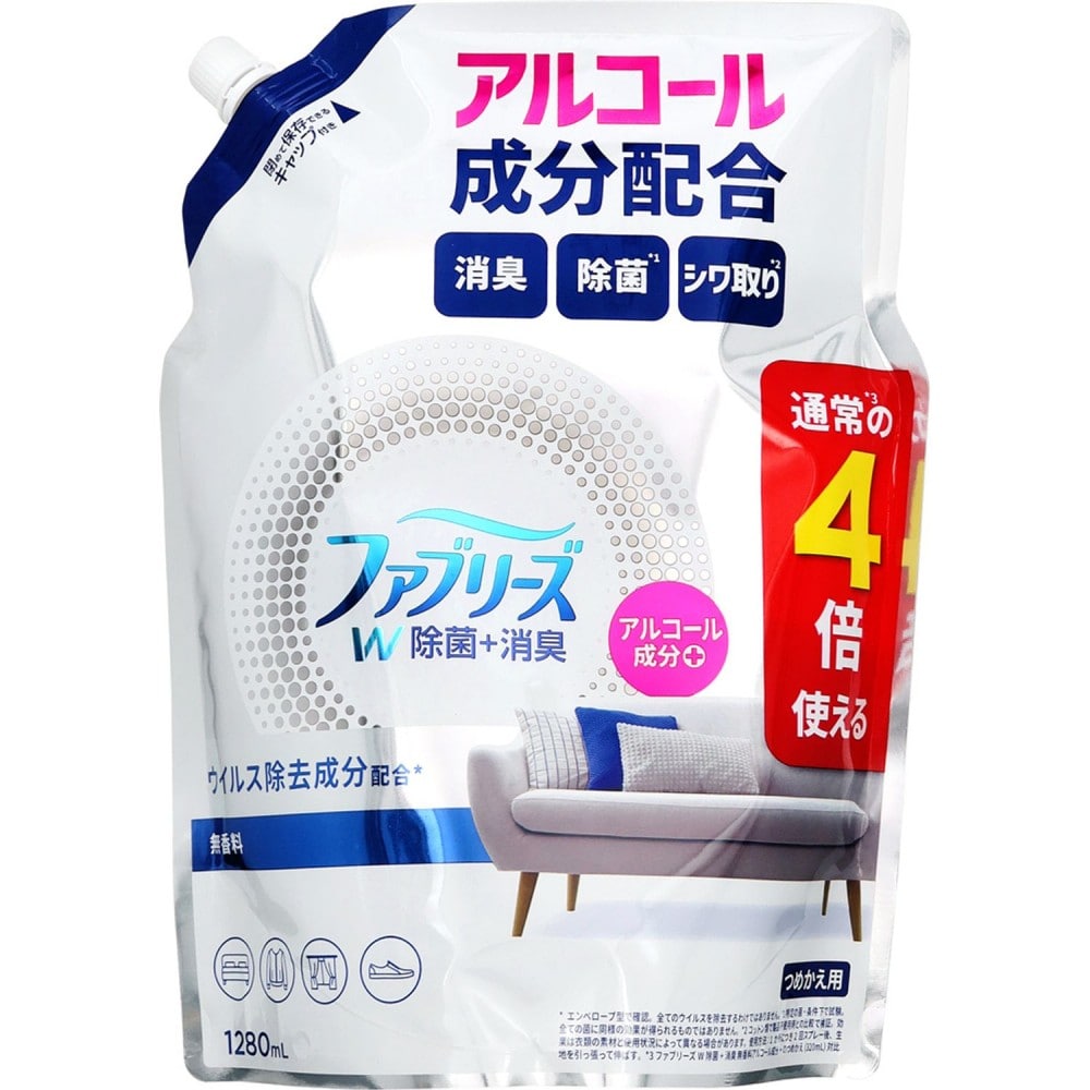 プロクター・アンド・ギャンブル・ジャパン ファブリーズW除菌 アルコール替4回1280ml アルコール替4回1280ml