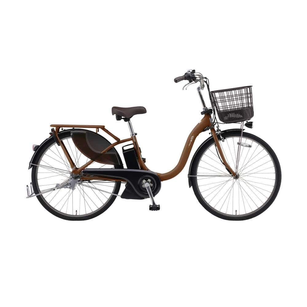 ２４インチ　PAS With　電動アシスト自転車　内装3段 バッテリーランプ　マットナチュラルブラウン マットナチュラルブラウン 24インチ