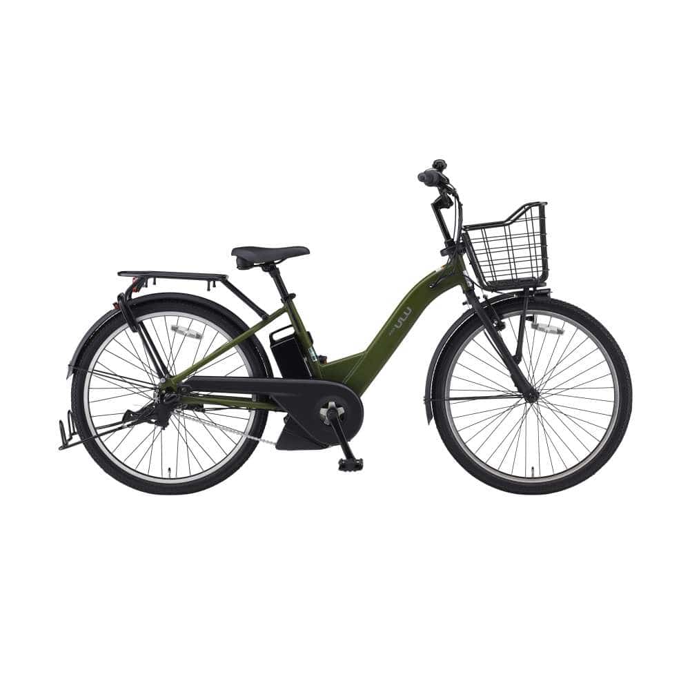 ２６インチ　PAS ULU　電動アシスト自転車　内装3段 バッテリーランプ　マットカーキグリーン マットカーキグリーン