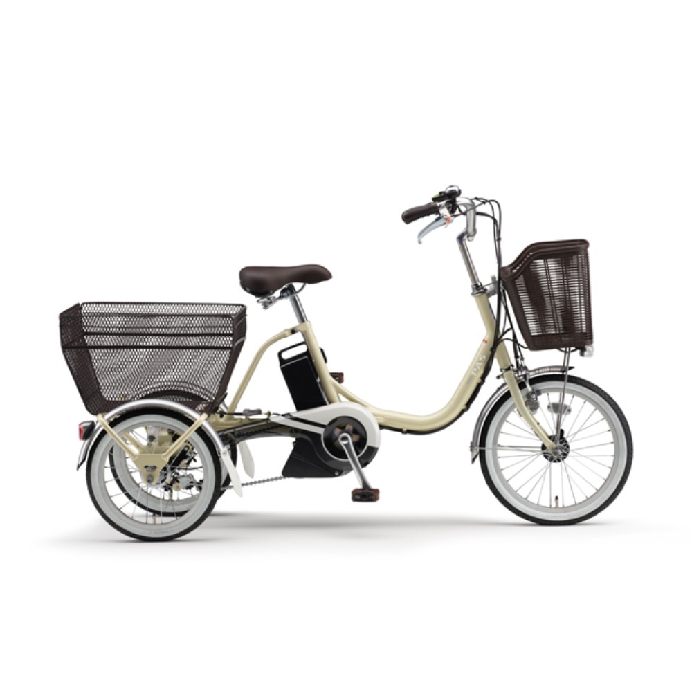 １８インチ／１６インチ　PAS ワゴン　電動アシスト自転車　内装3段 LEDバッテリーランプ　アイボリー アイボリー