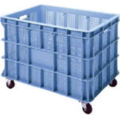 ■積水　ＢＳ型メッシュコンテナ　ＢＳ‐２００　キャスター付（自在２ケ固定２ケ）　青　BS200K