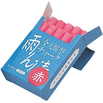 マイゾックス　チョーク「雨ん棒」１０本入　赤　C803 C803