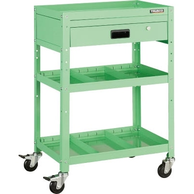 ■トラスコ中山(TRUSCO)　ラビットワゴン　６００Ｘ４００　引出１段　仕切２段付　ＹＧ色  RBW-963S2V YG