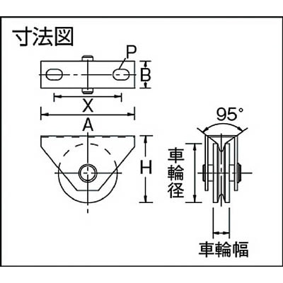 ■ＭＫ　枠付重量車　９０ｍｍ　Ｖ型　C-1000-90 C-1000-90