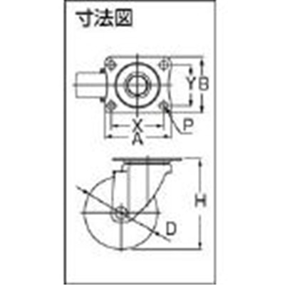 ■ワコー　エアーキャスター（自在車）　１００ｍｍ　ゴム車　ALG-100-NR ALG-100-NR