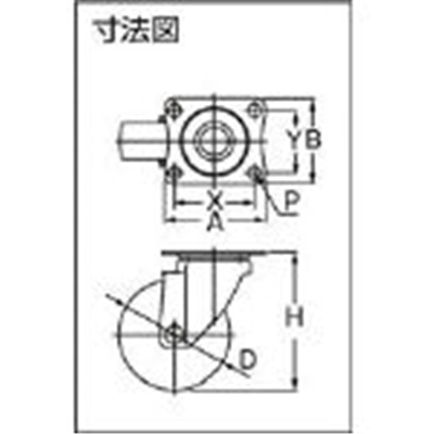 ■ワコー　エアーキャスター（自在車）　１００ｍｍ　ウレタン車　ALG-100-UHF ALG-100-UHF