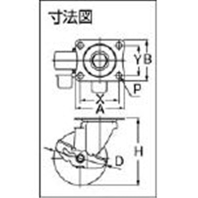 ■ワコー　エアーキャスター（自在車ストッパー付）　７５ｍｍ　ナイロン車　ALG-75-NDS ALG-75-NDS