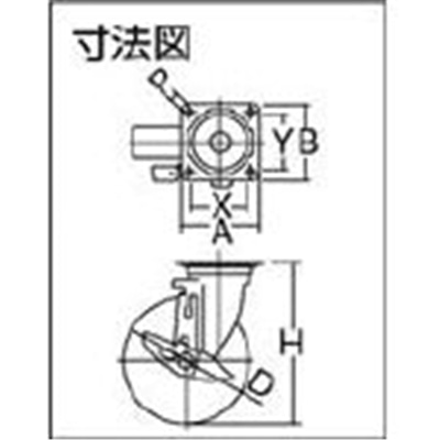 ■ワコー　エアーキャスター（自在車ストッパー付）　１５０ｍｍ　ウレタン車　AHG-150-GUDS AHG-150-GUDS