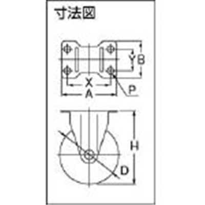 ■ワコー　エアーキャスター（固定車）　１００ｍｍ　ゴム車　ALR-100-NR ALR-100-NR