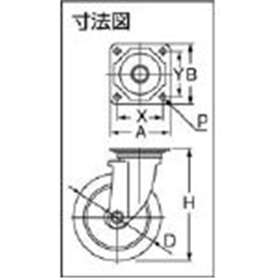 ■ワコー　エアーキャスター（自在車）　１５０ｍｍ　ホワイトゴム車　AHG-150-NRB-W AHG-150-NRB-W