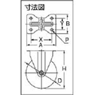 ■ワコー　エアーキャスター（固定車）　２００ｍｍ　ホワイトゴム車　ASHR-200-RB-W ASHR-200-RB-W