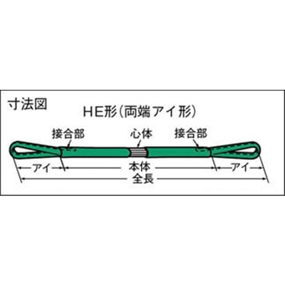 ■シライ　マルチスリング　ＨＥ形　両端アイ形　０．５ｔ　長さ２．０ｍ　HE-W005X2.0 HE-W005X2.0