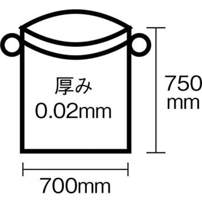 ■ワタナベ工業(Watanabe Industry) 　ひも付簡単ポリ袋　４５Ｌ　半透明　HI-70 HI-70