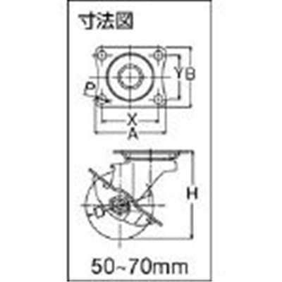 ■ハンマー　Ｓ型　オールステンレス　自在ＳＰ付ナイロン車６５ｍｍ　315SN65BAR01 315SN65BAR01