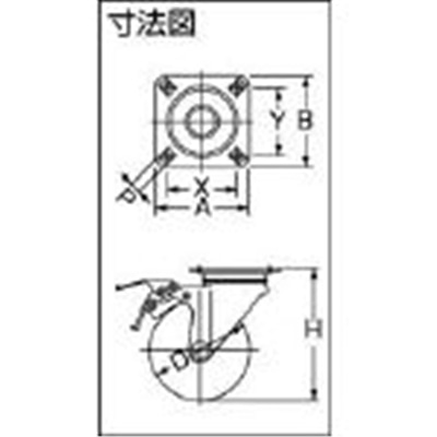 ハンマー　オールステンレス　Ｓ型自在　ＳＰ付　ゴム車１００ｍｍ　315SRU100BAR01 315SRU100BAR01