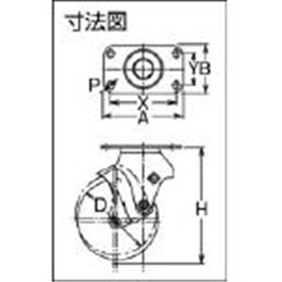 ■ハンマー　クッションキャスター自在ゴム車　１００ｍｍ　線径３．２ｍｍ　940BBEFR10032BAR01 940BBEFR10032BAR01