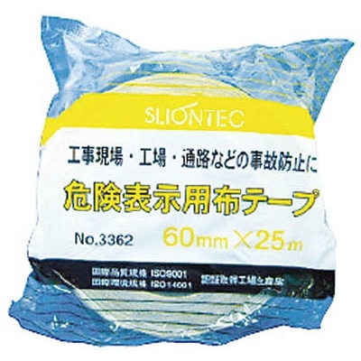 ■スリオン　危険表示用布粘着テープ５０ｍｍ×２５ｍ　イエロー／ブラック　336200-SS-00-50X25 336200-SS-00-50X25