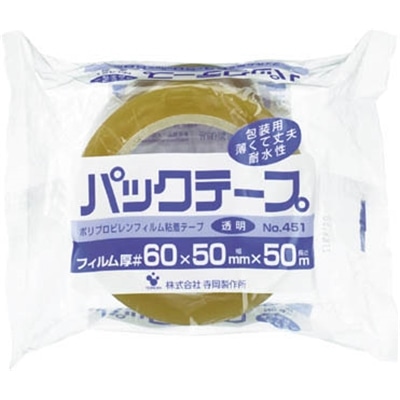 ■ＴＥＲＡＯＫＡ　パックテープ　ＮＯ．４５１　＃６０　クリーム　５０ｍｍＸ５０Ｍ　451 C-60-50X50 451 C-60-50X50