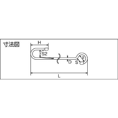 水本　ステンレス　スーパーロングＳカン　５ミリ　全長１５００ｍｍ　A-2335 A-2335