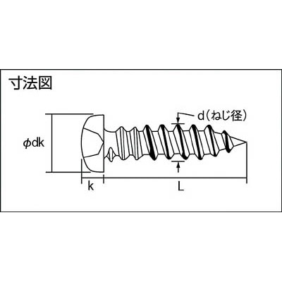 ■トラスコ中山(TRUSCO)　ナベ頭タッピングねじ　ステンレス　Ｍ４Ｘ１０　１００本入  B09-0410 B09-0410