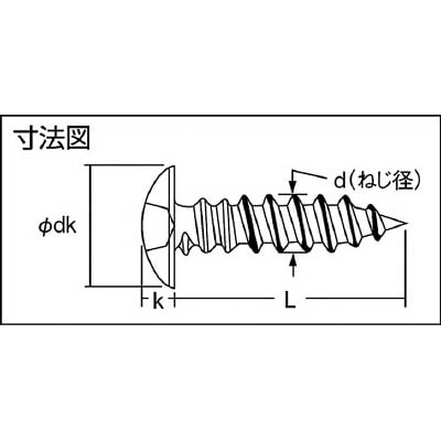 ■トラスコ中山(TRUSCO)　トラス頭タッピングねじ　ステンレス　Ｍ３Ｘ８　１２５本入  B43-0308 B43-0308