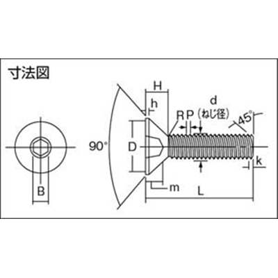 ■トラスコ中山(TRUSCO)　六角穴付皿ボルト　黒染め　サイズＭ３Ｘ６　６０本入  B73-0306 B73-0306