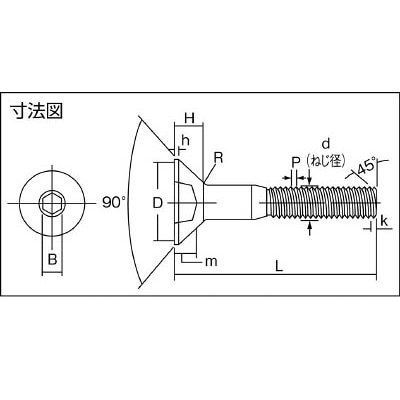 ■トラスコ中山(TRUSCO)　六角穴付皿ボルト　黒染め　サイズＭ１０Ｘ５０　１２本入  B73-1050 B73-1050