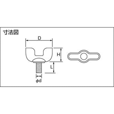 ■トラスコ中山(TRUSCO)　プレス蝶ボルト　ユニクロム　サイズＭ５Ｘ１０　２０個入  B36-0510 B36-0510