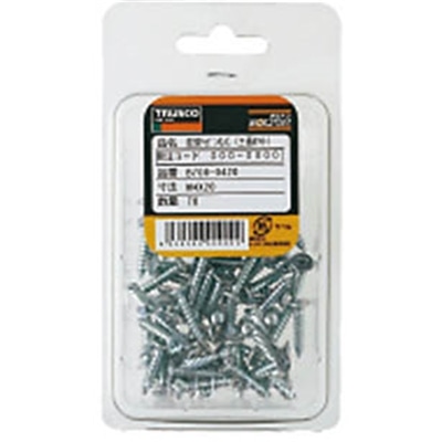 ■トラスコ中山(TRUSCO)　皿頭タッピングねじ　三価白　サイズＭ４Ｘ１０　１０９本入  B708-0410  (M4X10 109ｲﾘ) B708-0410 (M4X10 109ｲﾘ)