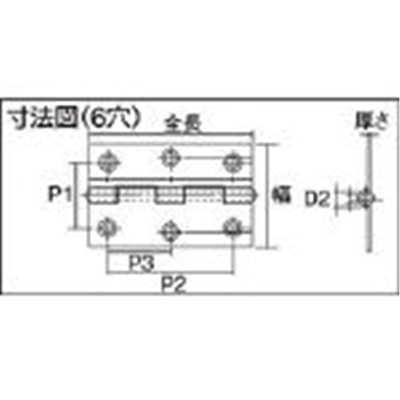 ■トラスコ中山(TRUSCO)　スチール製厚口蝶番　生地仕上げ　全長６４ｍｍ  888-64N  (10ｺｲﾘ ｷｼﾞﾋﾞｽﾅｼ) 888-64N (10ｺｲﾘ ｷｼﾞﾋﾞｽﾅｼ)