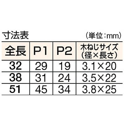 ■トラスコ中山(TRUSCO)　スチール製横長蝶番　生地仕上げ　全長３２ｍｍ  415-32N  (ﾋﾞｽﾅｼ 4ｺｲﾘ) 415-32N (ﾋﾞｽﾅｼ 4ｺｲﾘ)