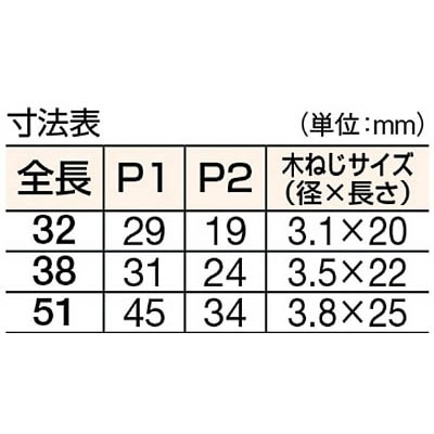 ■トラスコ中山(TRUSCO)　スチール製横長蝶番　三価クロムメッキ仕上げ　全長３２ｍｍ  415-32UNCR  (ﾋﾞｽﾅｼ 4ｺｲﾘ) 415-32UNCR (ﾋﾞｽﾅｼ 4ｺｲﾘ)