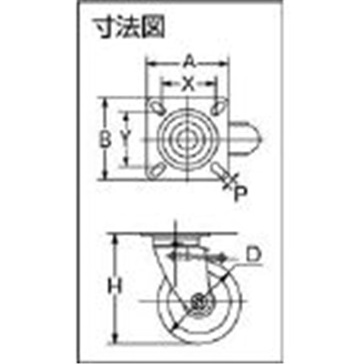 ■トラスコ中山(TRUSCO)　ハイテンプレス製ウレタン車　自在Ｓ付金具付　Φ１００  HTTUJB-100 HTTUJB-100
