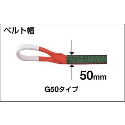 ■トラスコ中山(TRUSCO)　ベルトスリング　ＪＩＳ３等級　両端アイ形　５０ｍｍＸ２．５ｍ  G50-25 G50-25