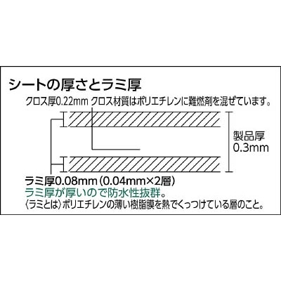 ■トラスコ中山(TRUSCO)　防炎シートα軽量　幅１．８ｍＸ長さ３．４ｍ  GBS-1834A (1.8X3.4M)(ｴｺﾉﾐｰﾀｲﾌﾟ) GBS-1834A (1.8X3.4M)(ｴｺﾉﾐｰﾀｲﾌﾟ)