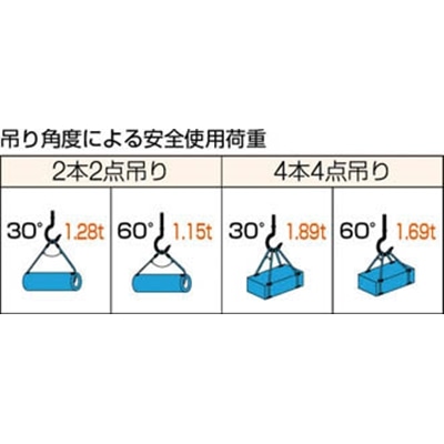 ■トラスコ中山(TRUSCO)　Ｗスリング　Ｅタイプ　両端シンブル入り　９ｍｍＸ２．５ｍ　GRE-9S2.5 GRE-9S2.5