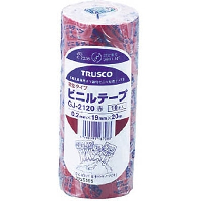 ■トラスコ中山(TRUSCO)　脱鉛タイプビニールテープ　１９ｍｍＸ２０ｍ　１０巻入り　ブルー　GJ-2120　B GJ-2120　B