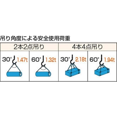 ■トラスコ中山(TRUSCO)　Ｗスリング　Ａタイプ　１０ｍｍＸ２．５ｍ　GR-10S2.5 GR-10S2.5