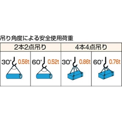 ■トラスコ中山(TRUSCO)　Ｗスリング　Ａタイプ　６ｍｍＸ２．０ｍ　GR-6S2 GR-6S2