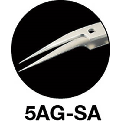 ■トラスコ中山(TRUSCO)　耐酸耐磁ピンセット　スイストゥィーズ型　１１５ｍｍ　斜め先細型  5AG-SA 5AG-SA