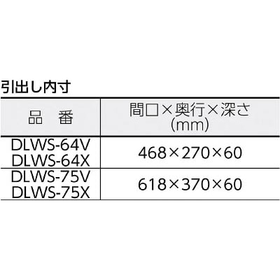 ■トラスコ中山(TRUSCO)　ツールワゴン　ドルフィン用引出　１段　７５０Ｘ５００　ＹＧ色  DLWS-75V-YG DLWS-75V-YG