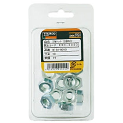 ■トラスコ中山(TRUSCO)　六角ナット１種　三価白　サイズＭ１０Ｘ１．５　１４個入  B724-0010  (M10 14ｲﾘ) B724-0010 (M10 14ｲﾘ)