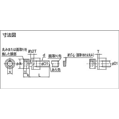 ■トラスコ中山(TRUSCO)　六角穴付組込ボルト　ステンレスＰ－３　サイズＭ３Ｘ１５　１７本入  B078-0315  (M3X15 17ｲﾘ) B078-0315 (M3X15 17ｲﾘ)